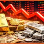 भारत में सोना और चांदी की कीमतों में गिरावट दिखाता बाजार दृश्य