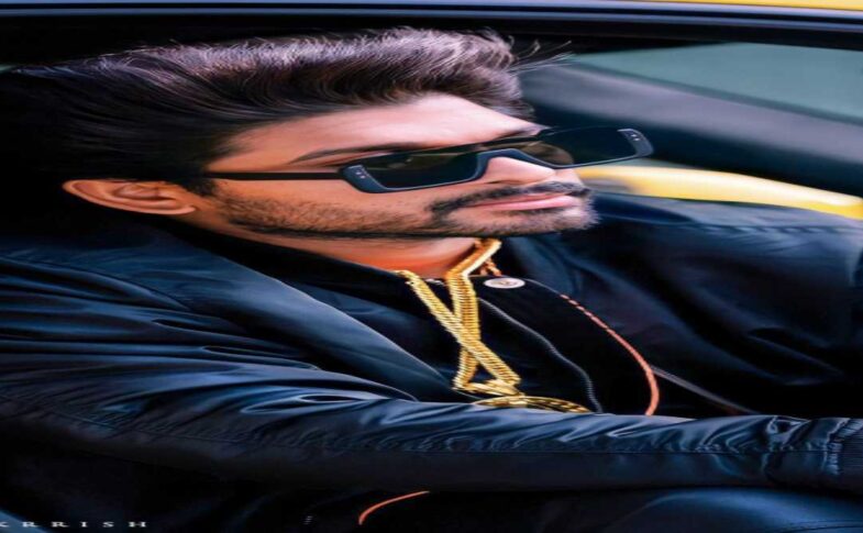 अल्लू अर्जुन का स्टाइलिश और पावरफुल लुक, जो उनकी सुपरस्टार छवि को दर्शाता है