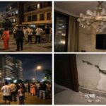 भूकंप के झटके महसूस करते लोग