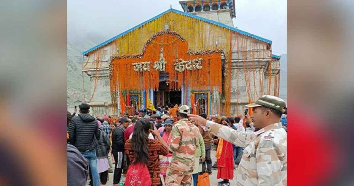 केदारनाथ यात्रा मार्ग पर CCTV कैमरे, ड्रोन और सुरक्षा बलों की तैनाती को दर्शाता दृश्य