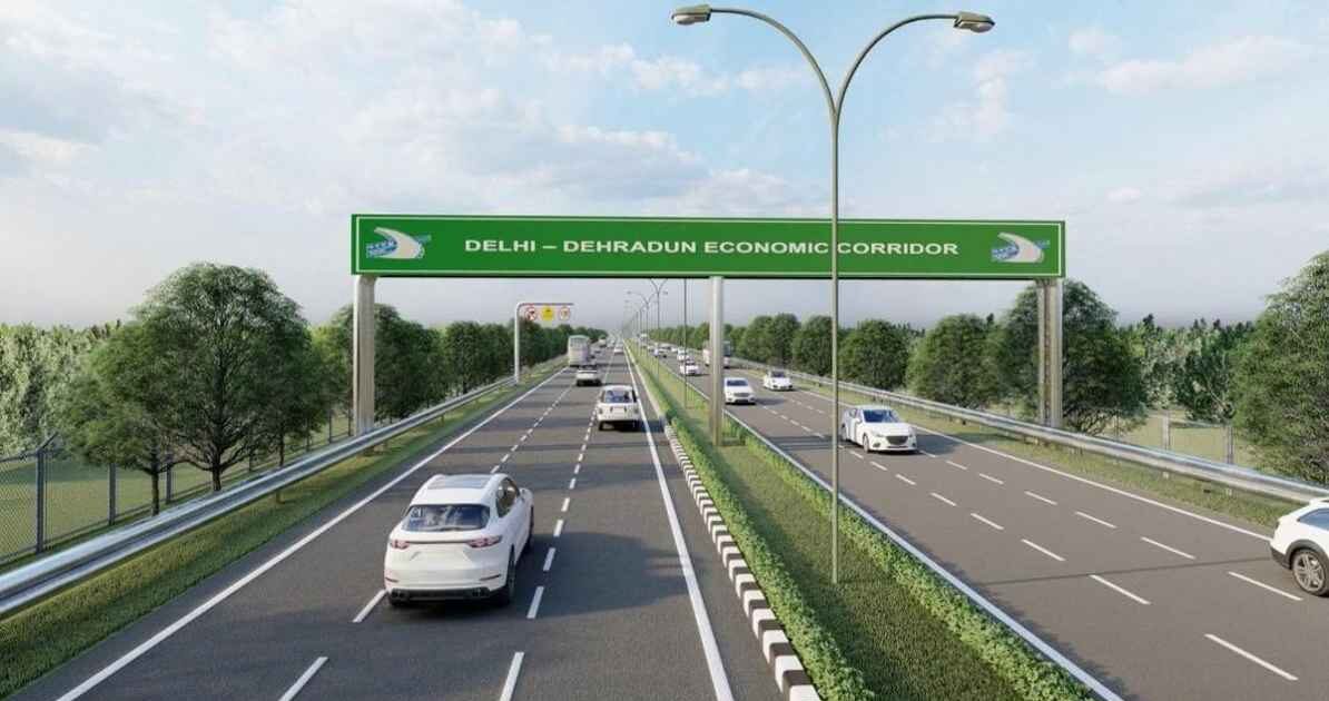 दिल्ली-देहरादून इकोनॉमिक कॉरिडोर का आधुनिक एक्सप्रेसवे और हाईवे कनेक्टिविटी दृश्य