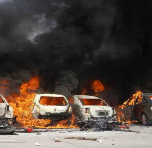 Noida labour protest workers demanding wage hike blocking road