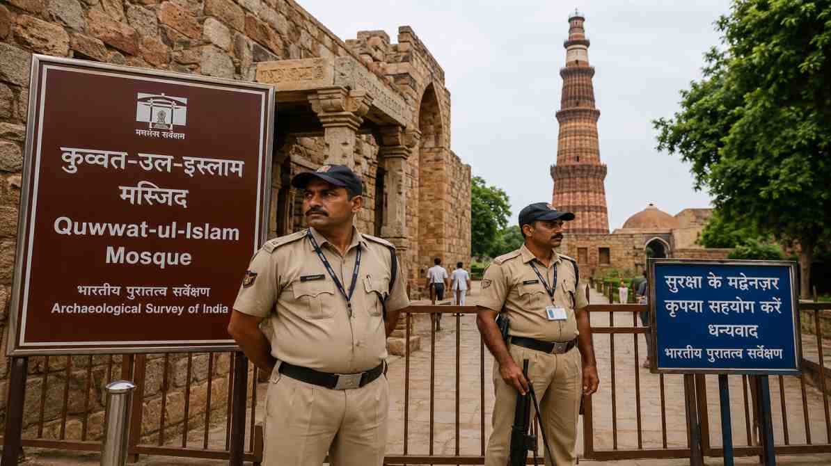 कुतुब परिसर में कुव्वत-उल-इस्लाम मस्जिद सुरक्षा बढ़ी, ASI ने तैनात किए अतिरिक्त गार्ड