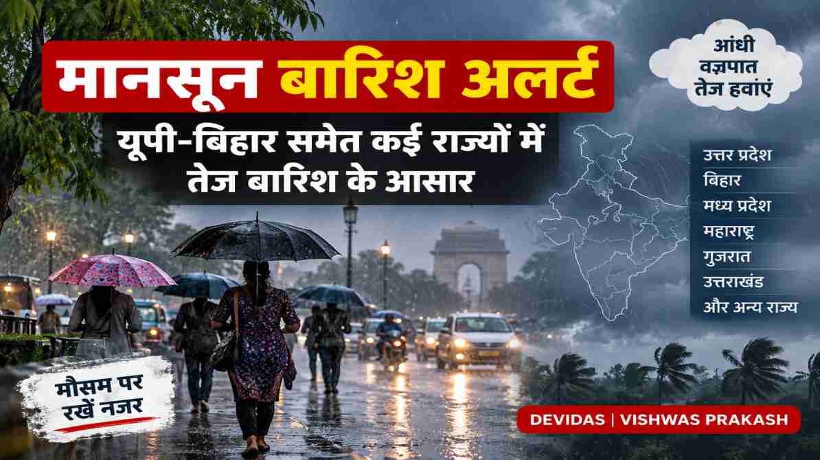 मानसून बारिश अलर्ट: विदाई से पहले फिर बदला मौसम, यूपी-बिहार समेत कई राज्यों में तेज बारिश के आसार