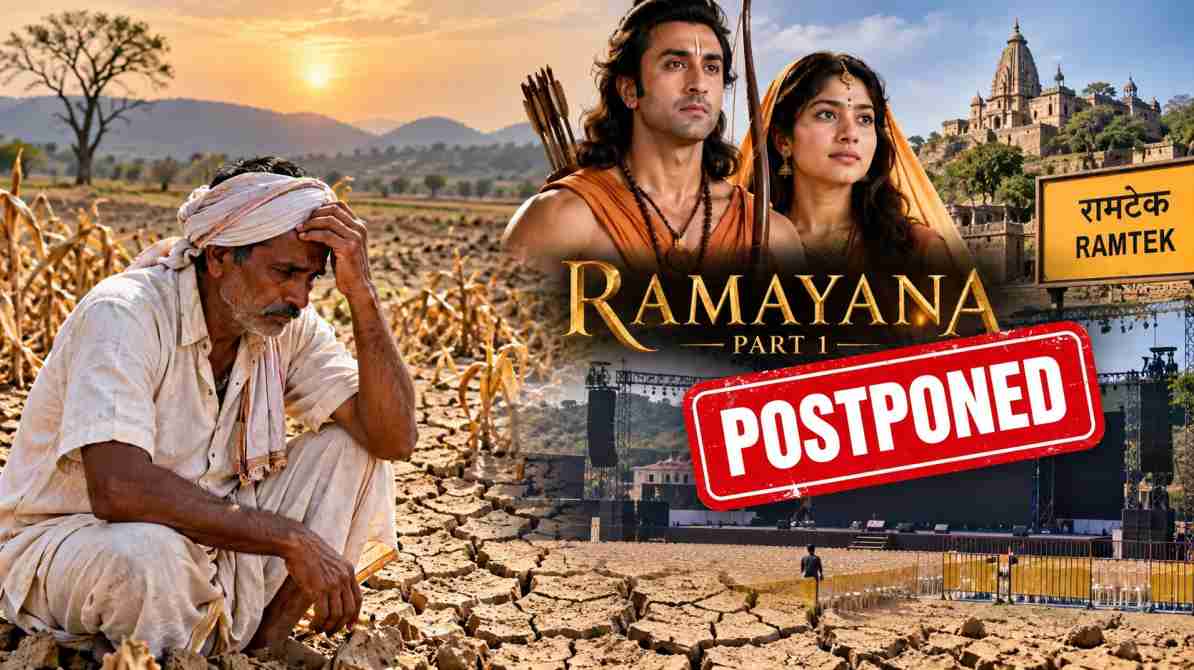 महाराष्ट्र में सूखे की स्थिति के बीच किसानों की चिंता और रामटेक में रामायण फिल्म का कार्यक्रम स्थगित