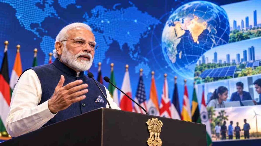 प्रधानमंत्री मोदी का वैश्विक संदेश: बदलती विश्व व्यवस्था में भारत की भूमिका और मानव कल्याण पर जोर