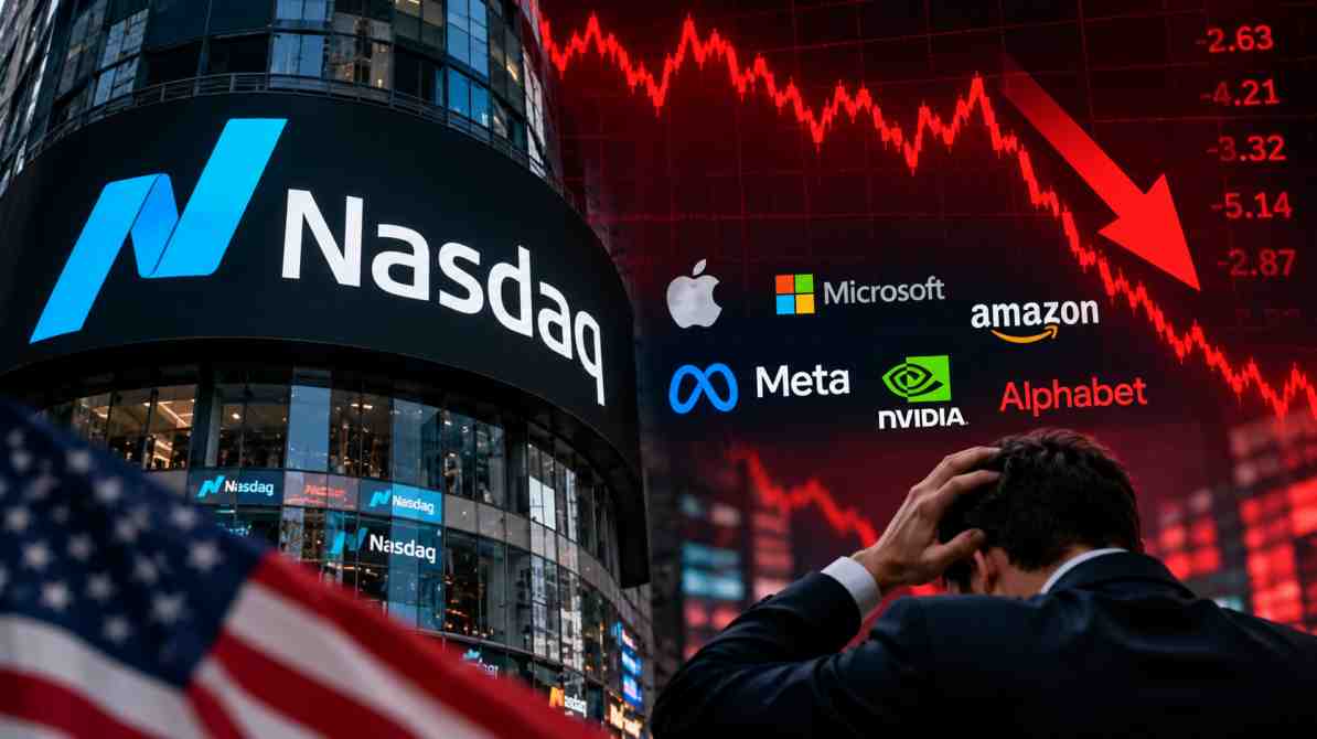 Nasdaq में गिरावट अक्टूबर 2026 अमेरिकी टेक शेयर बाजार