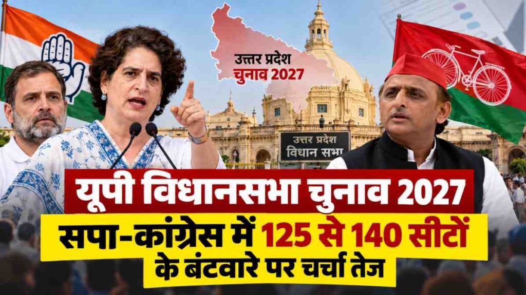 यूपी विधानसभा चुनाव 2027: कांग्रेस की रणनीति तेज, सपा से 125 से 140 सीटों की मांग पर चर्चा